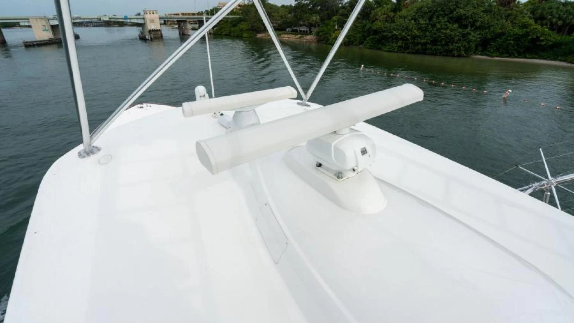 a boat on the water aboard NEVER TOO LATE Yacht for Charter