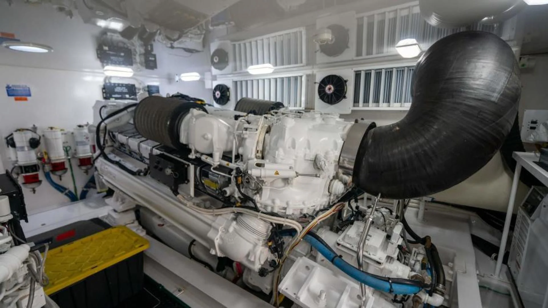 a large machine in a room aboard NEVER TOO LATE Yacht for Charter