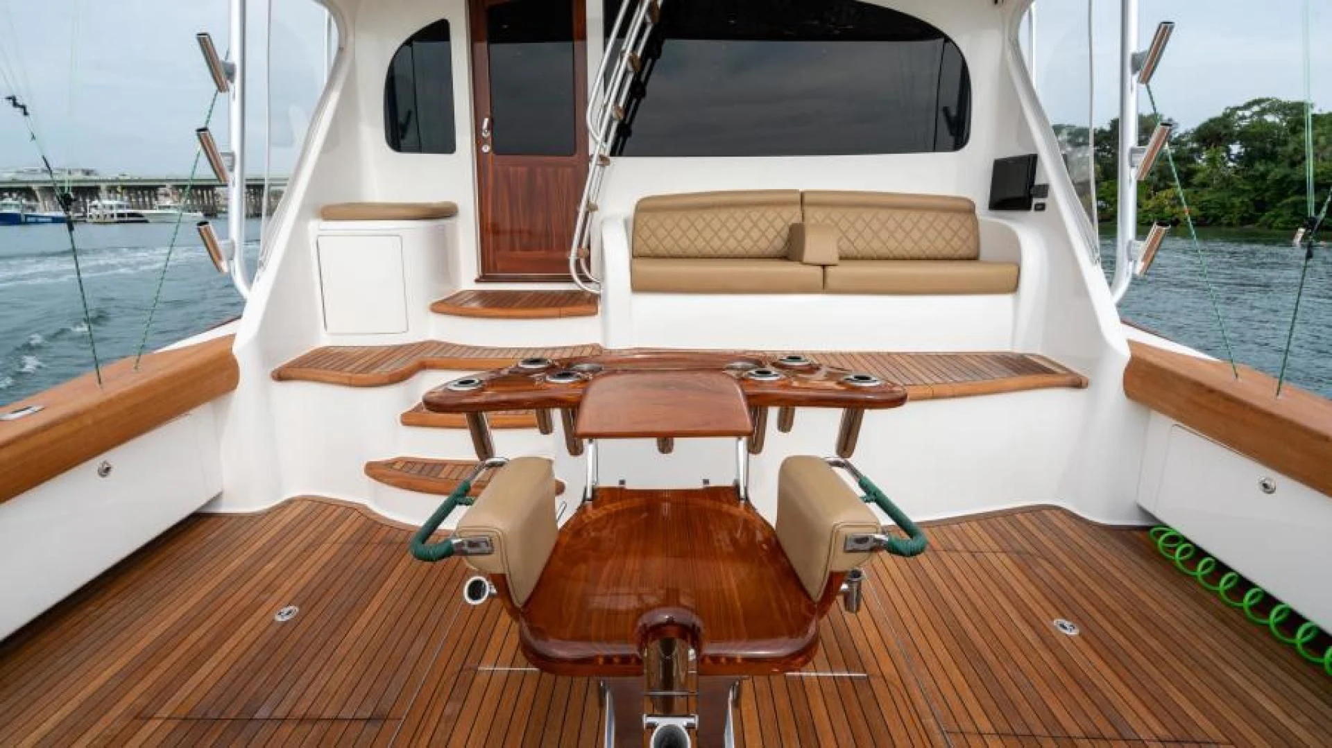 a boat on the water aboard NEVER TOO LATE Yacht for Charter