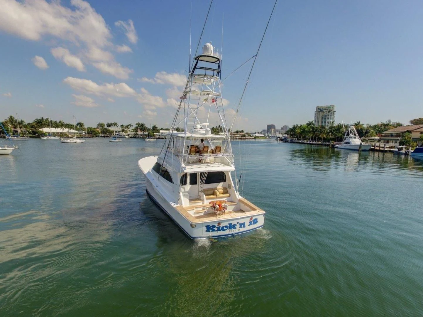 a boat in the water aboard KICK'N Yacht for Sale