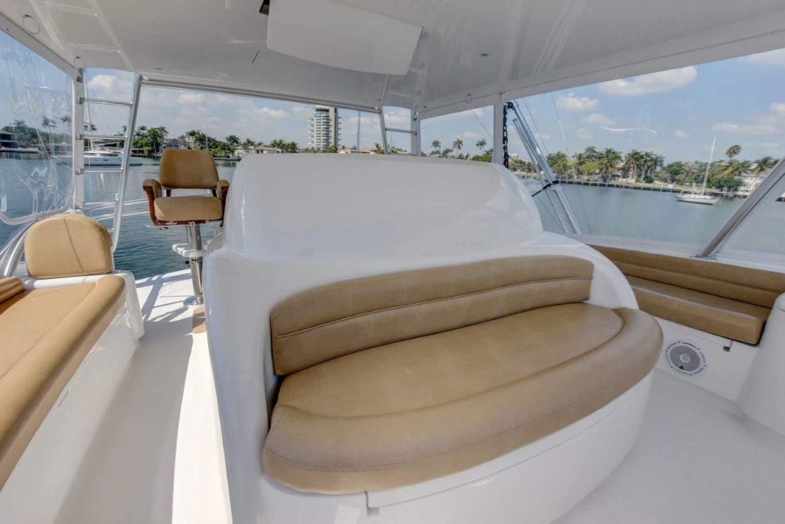 inside of a car aboard KICK'N Yacht for Sale