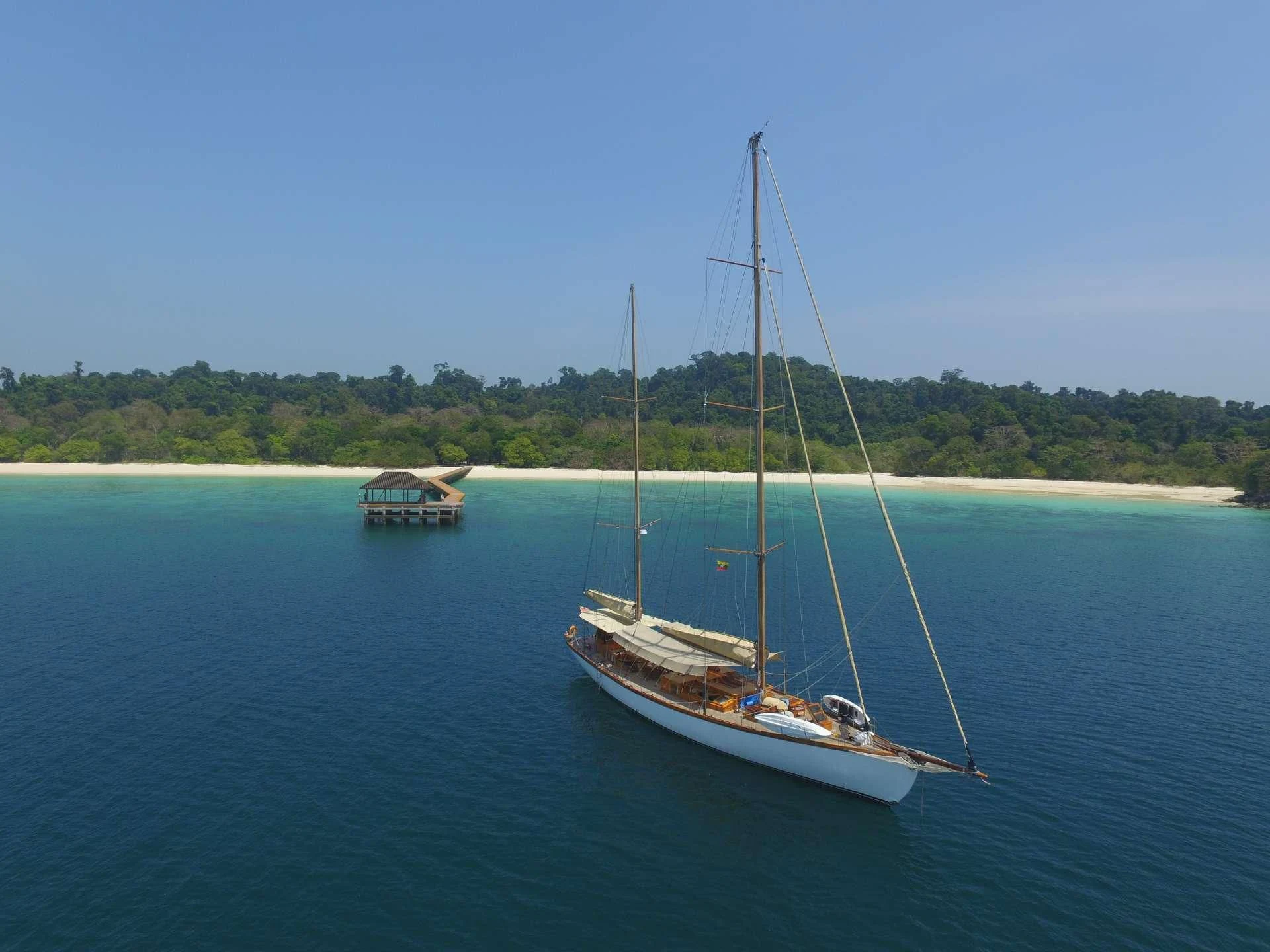 a couple of boats on the water aboard AVENTURE Yacht for Sale
