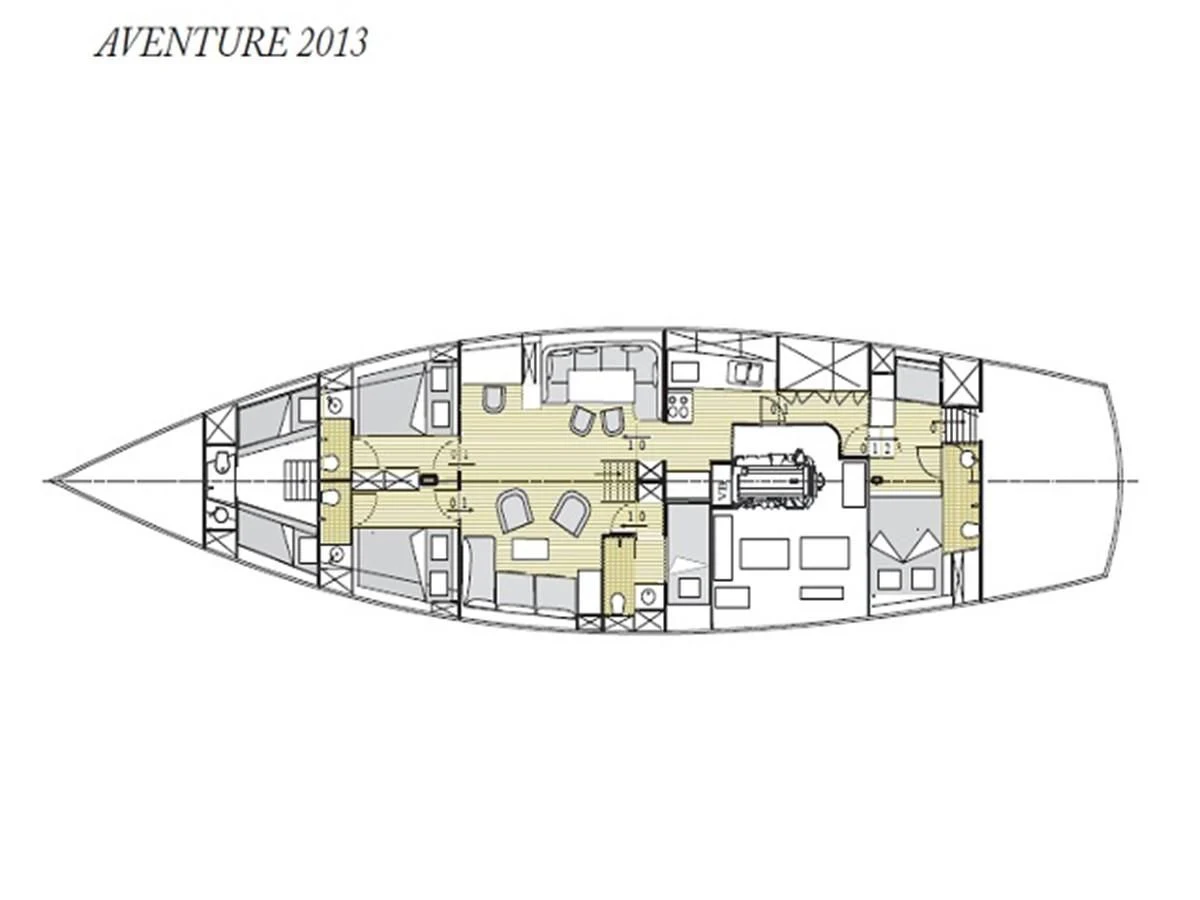 diagram aboard AVENTURE Yacht for Sale
