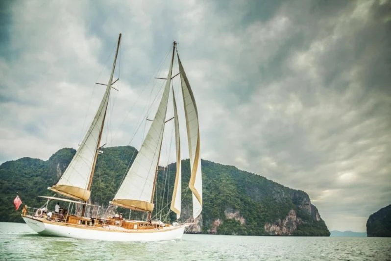 a sailboat on the water aboard AVENTURE Yacht for Sale