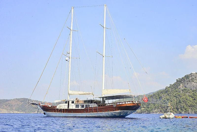 a boat sailing on the water aboard BERRAK SU Yacht for Sale
