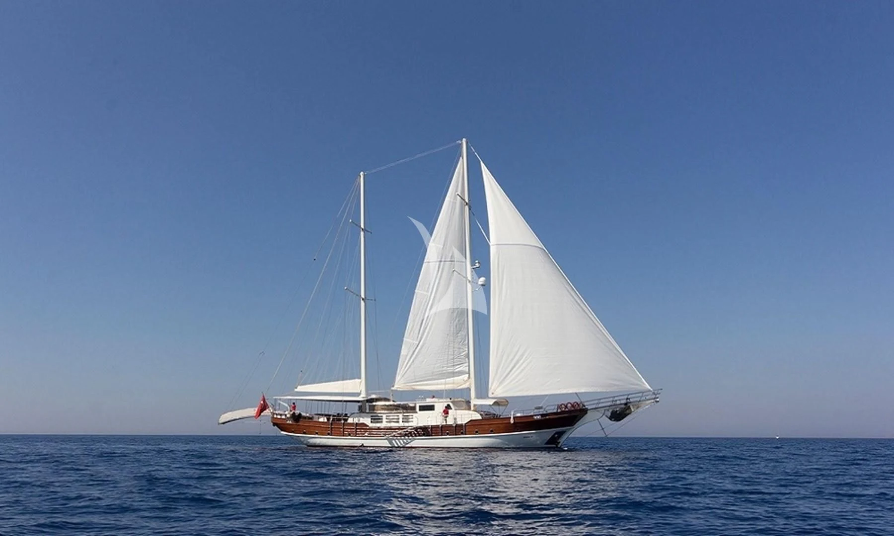 a sailboat in the water aboard BERRAK SU Yacht for Sale