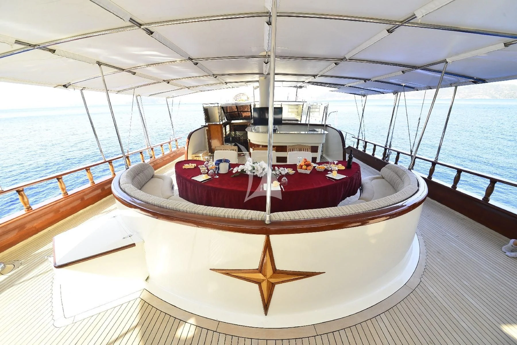 a boat on a deck aboard BERRAK SU Yacht for Sale