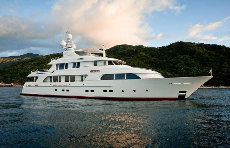a boat on the water aboard ONIKA Yacht for Sale