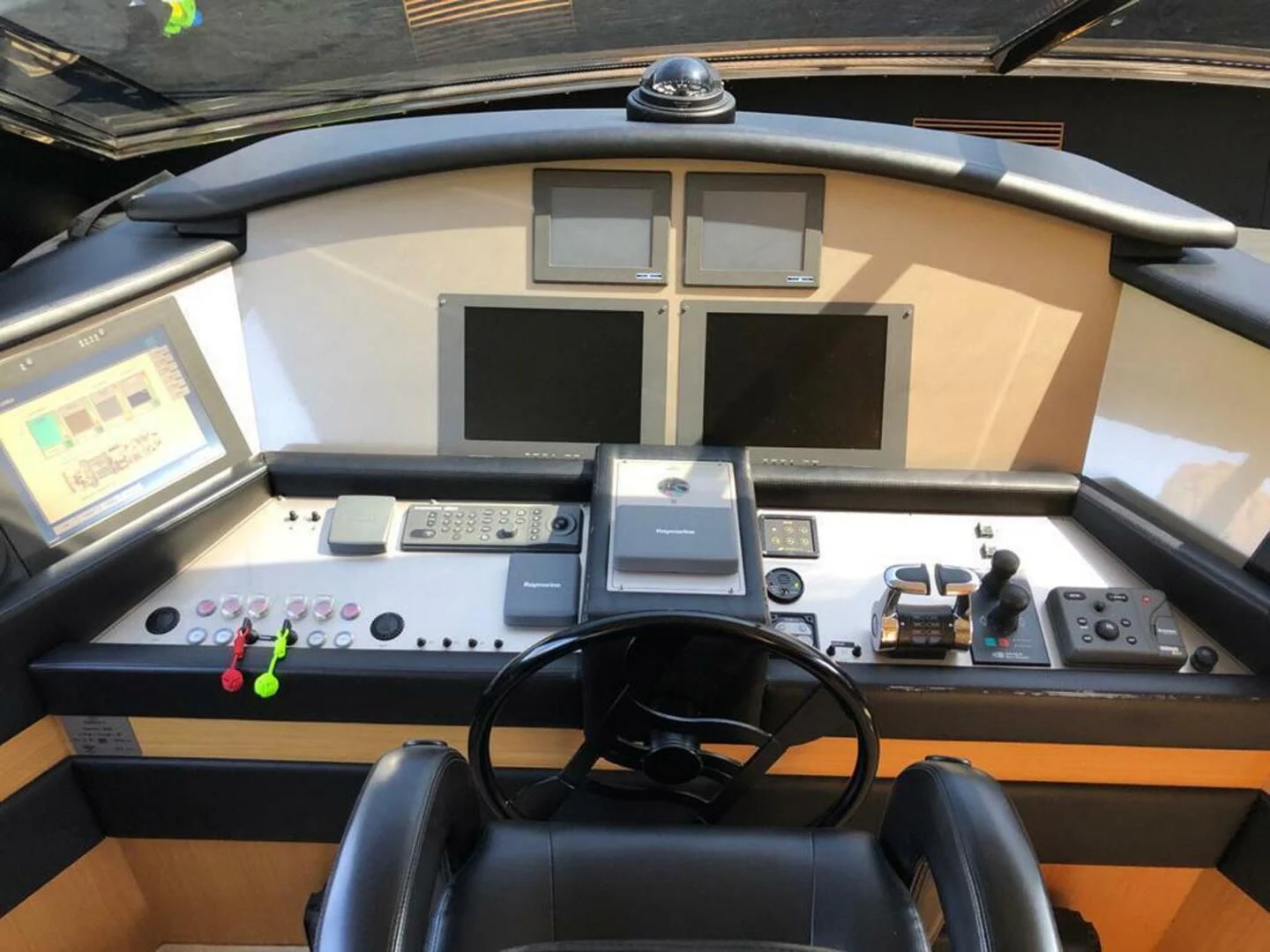 a control panel in a car aboard MAR AZUL Yacht for Sale