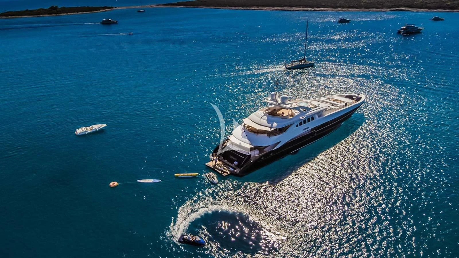a boat on the water aboard AGRAM Yacht for Charter