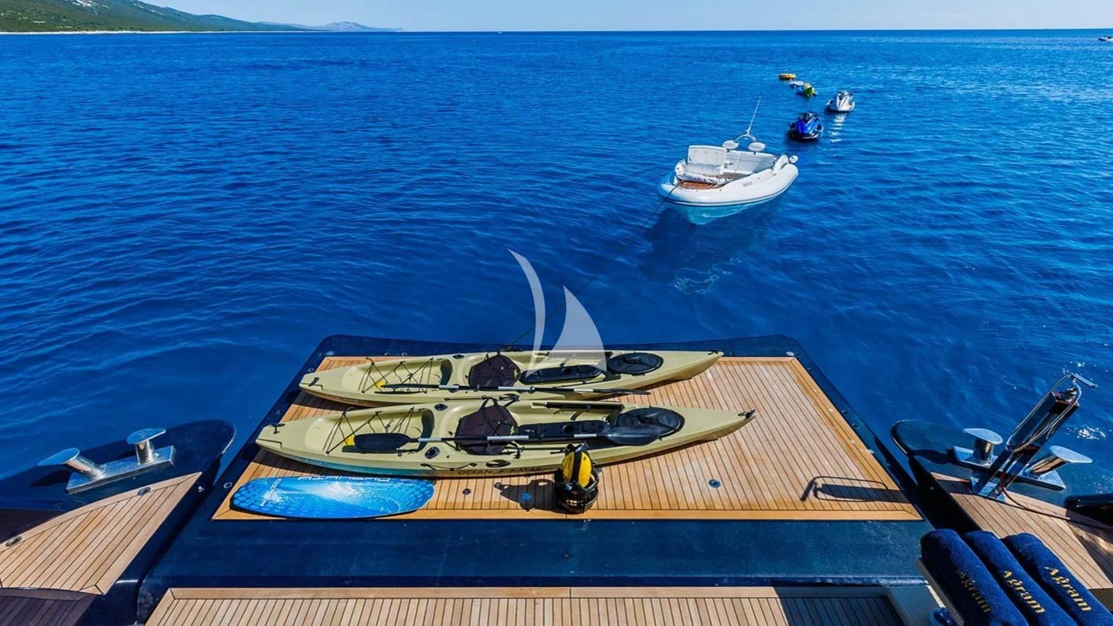 a boat on the water aboard AGRAM Yacht for Charter