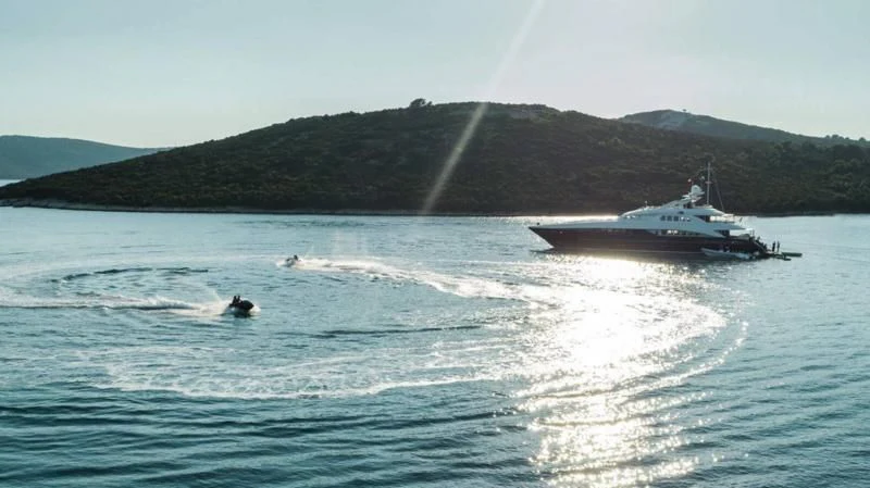 a boat in the water aboard AGRAM Yacht for Charter