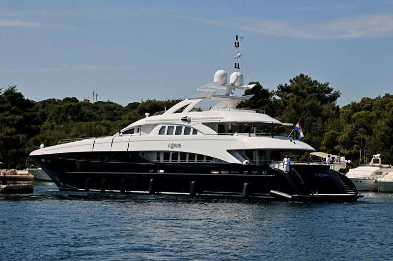 a large boat on the water aboard AGRAM Yacht for Charter
