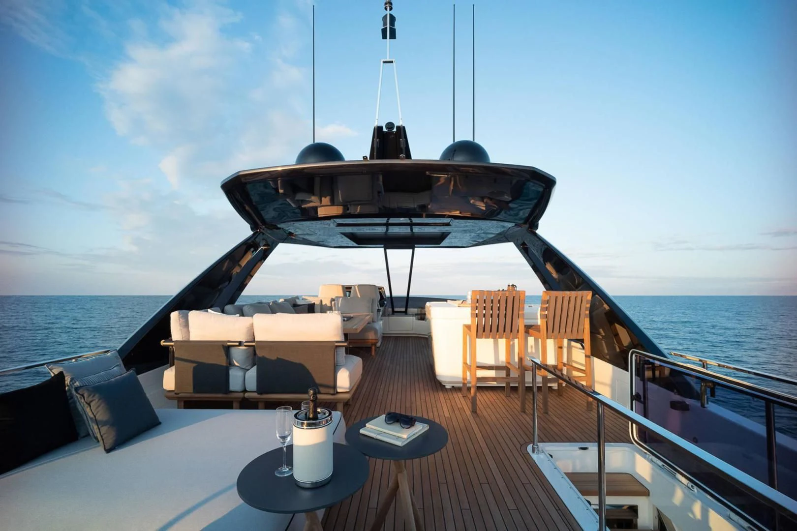 a boat on a deck aboard ALVEARE Yacht for Sale