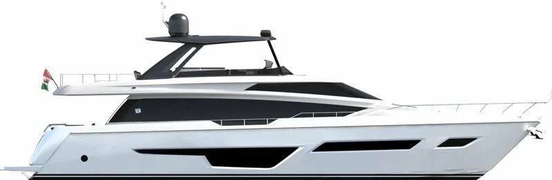 a white and black boat aboard ALVEARE Yacht for Sale