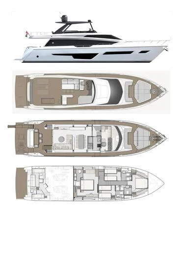 diagram, engineering drawing aboard ALVEARE Yacht for Sale