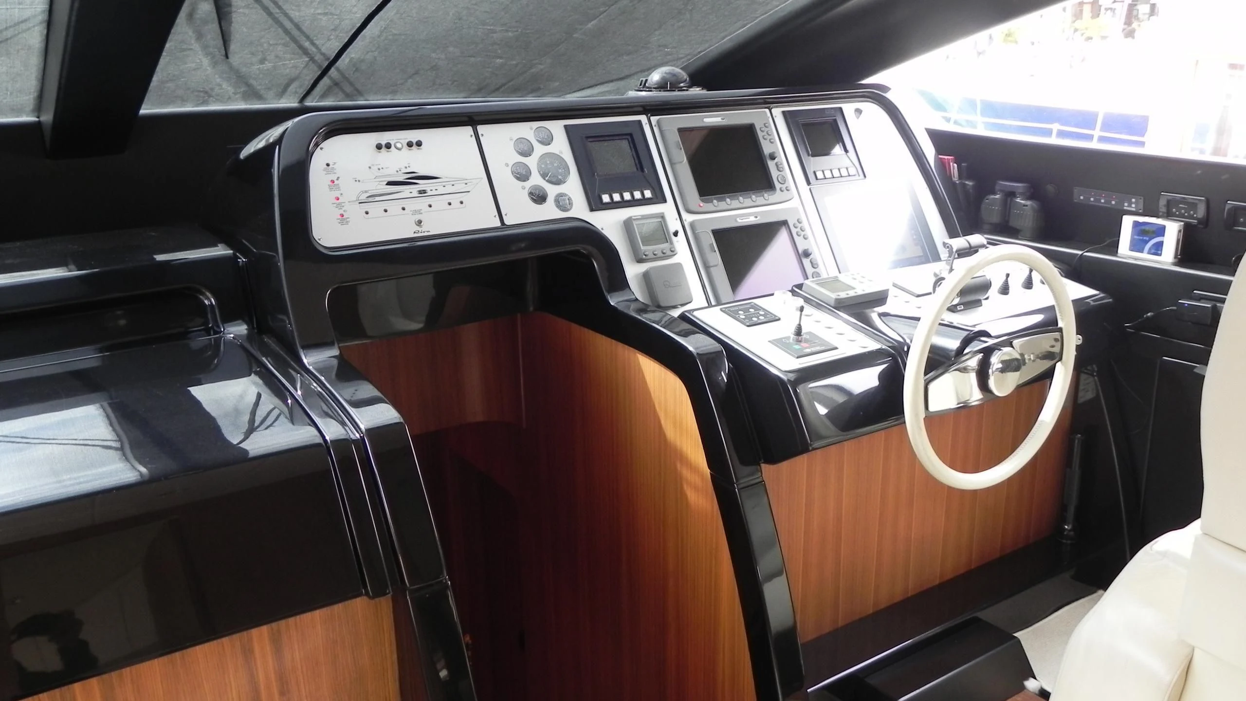 the inside of a car aboard WEDGE THREE Yacht for Sale