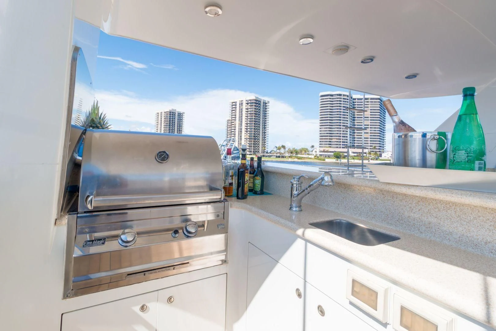 a kitchen with a large oven aboard WINDWARD Yacht for Charter