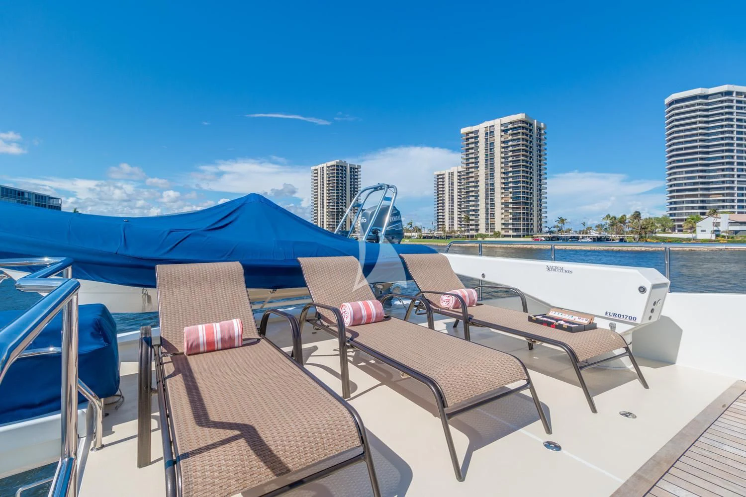 a group of chairs on a boat aboard WINDWARD Yacht for Charter