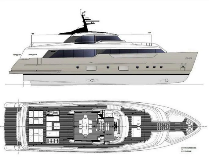 diagram, engineering drawing aboard STONE HILLS Yacht for Sale