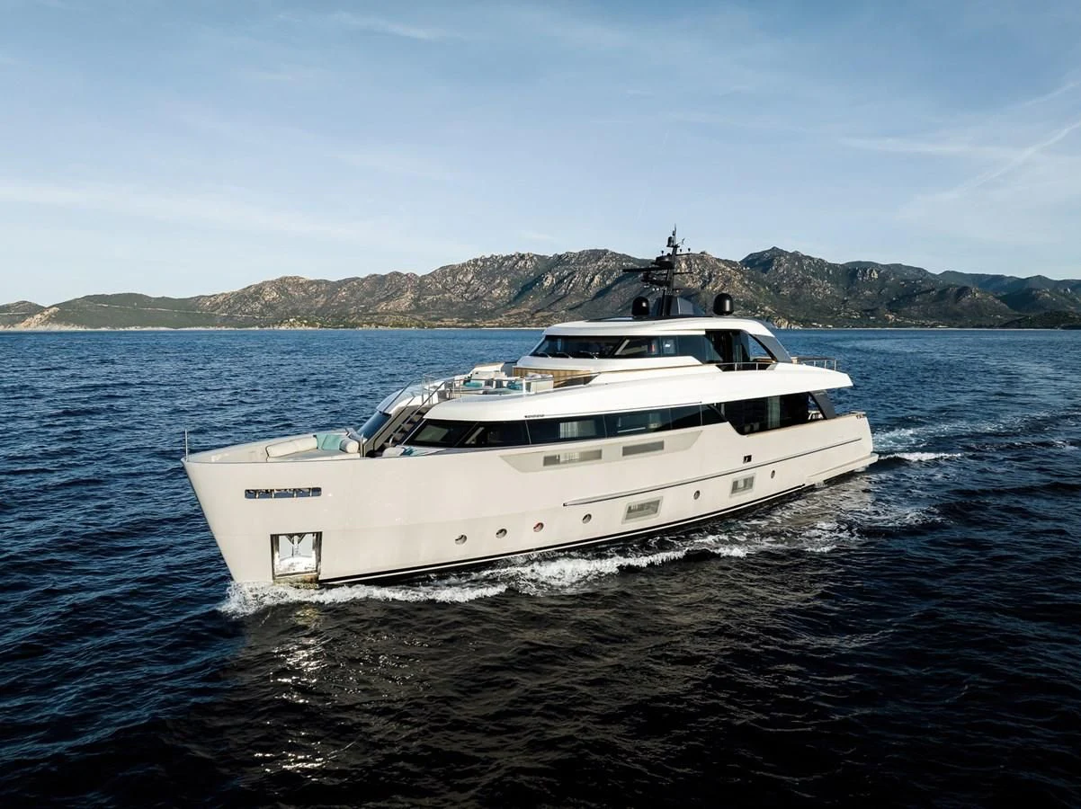 a white yacht in the water aboard STONE HILLS Yacht for Sale