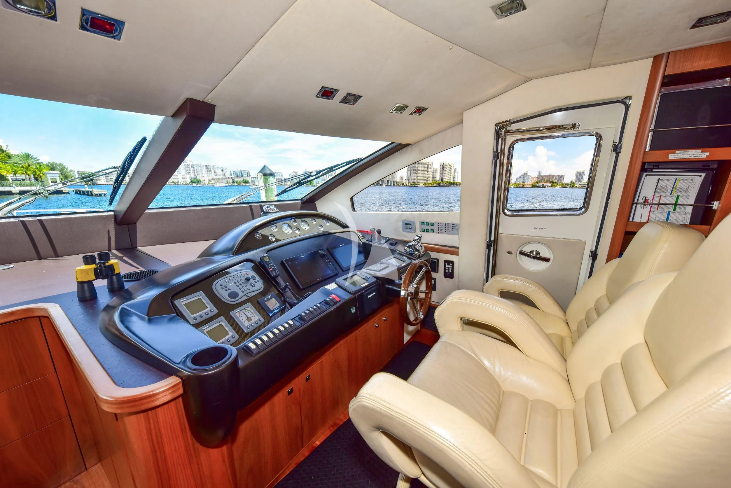 a cockpit of a plane aboard CATALANA Yacht for Charter
