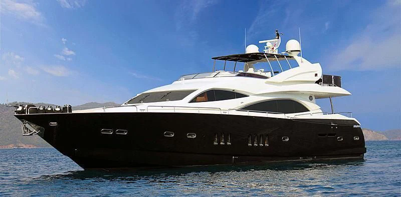 a large white yacht aboard CATALANA Yacht for Charter