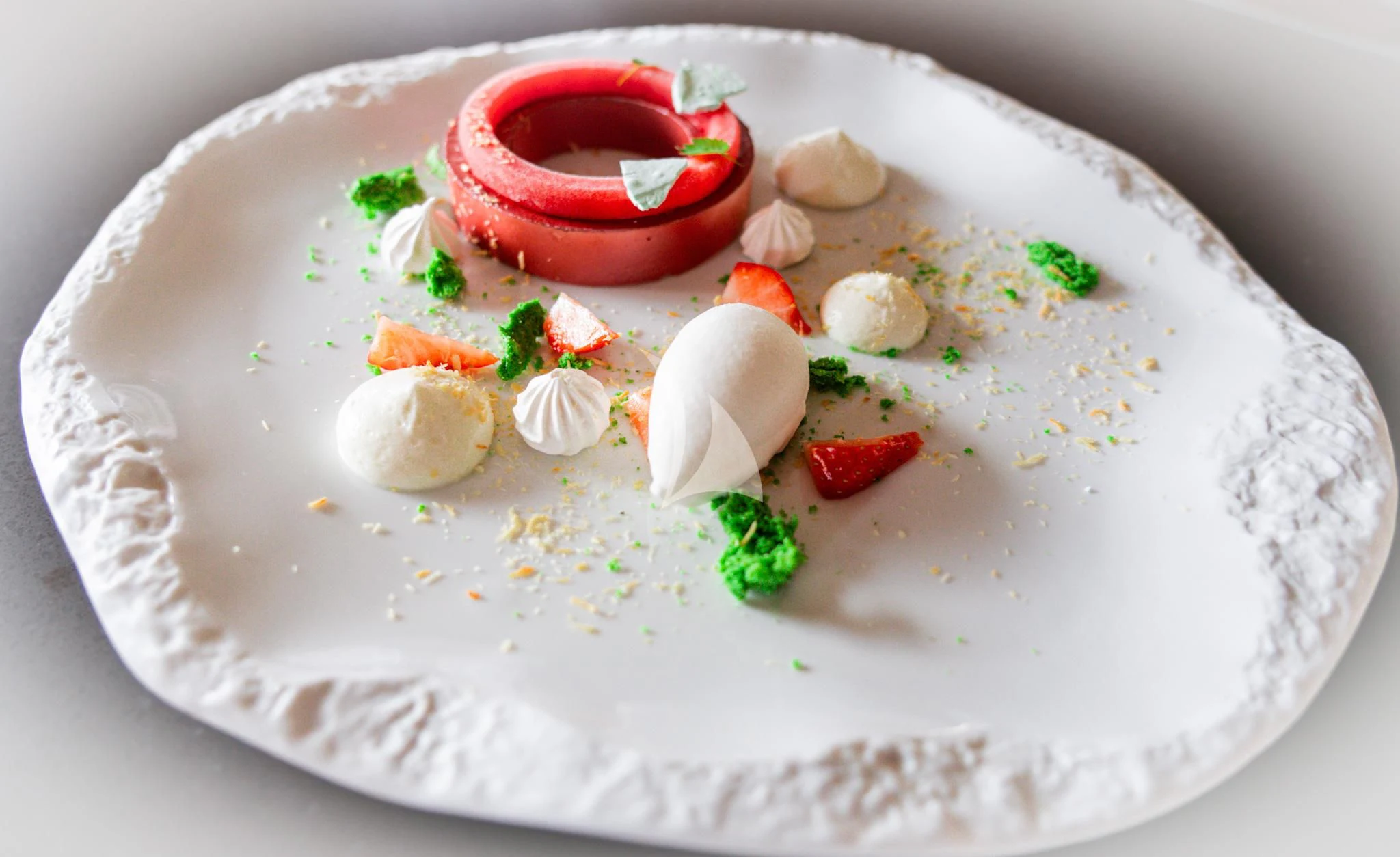 a plate of food aboard WHEELS Yacht for Sale