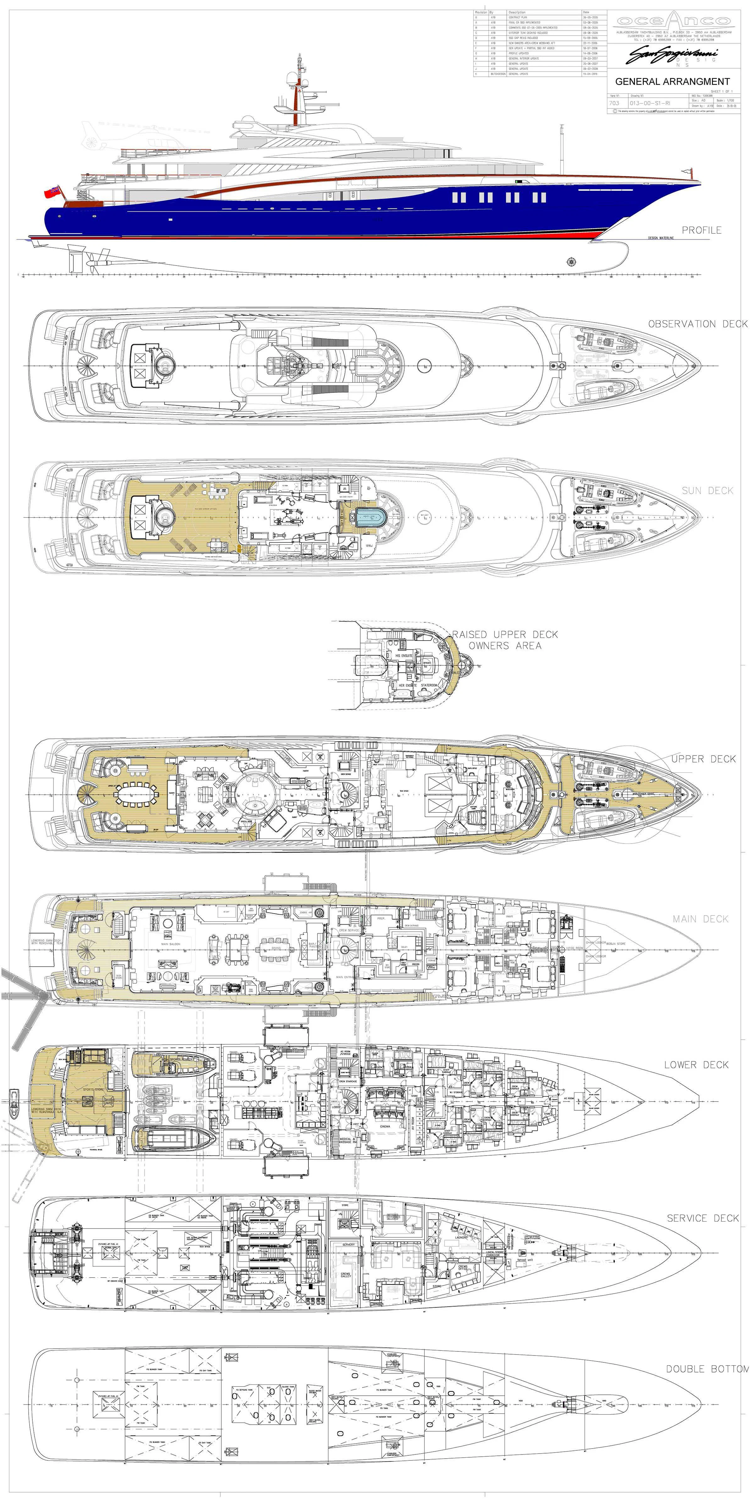 diagram, engineering drawing aboard WHEELS Yacht for Sale
