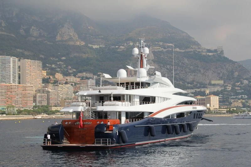 a boat on the water aboard WHEELS Yacht for Sale