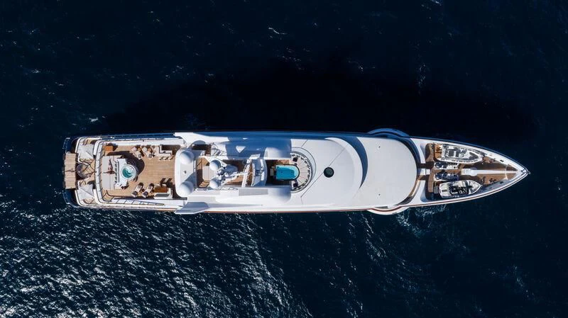 a satellite in outer space aboard WHEELS Yacht for Sale