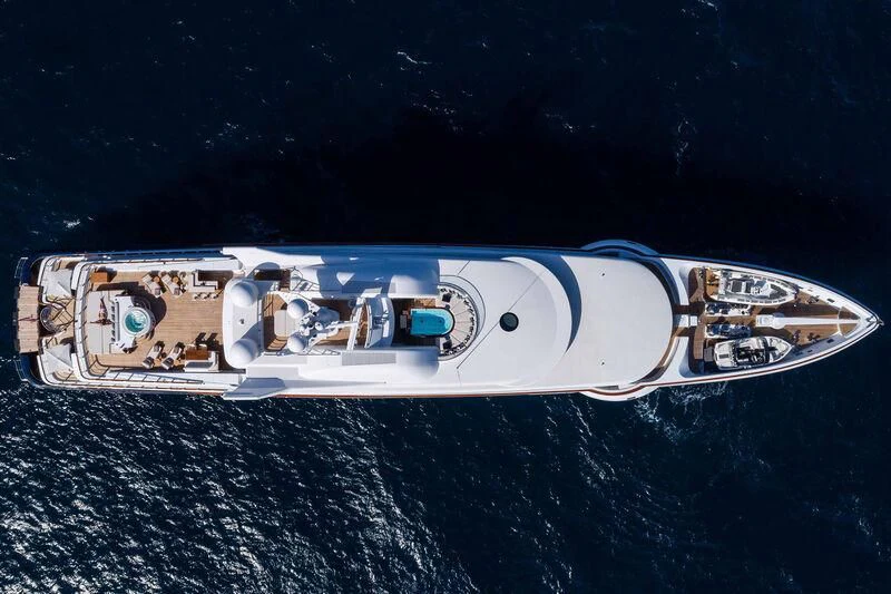 a satellite in space aboard WHEELS Yacht for Sale