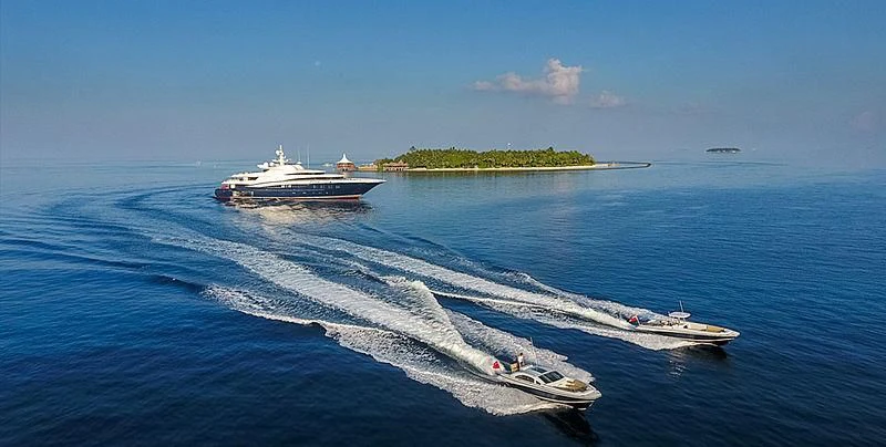 a boat on the water aboard WHEELS Yacht for Sale