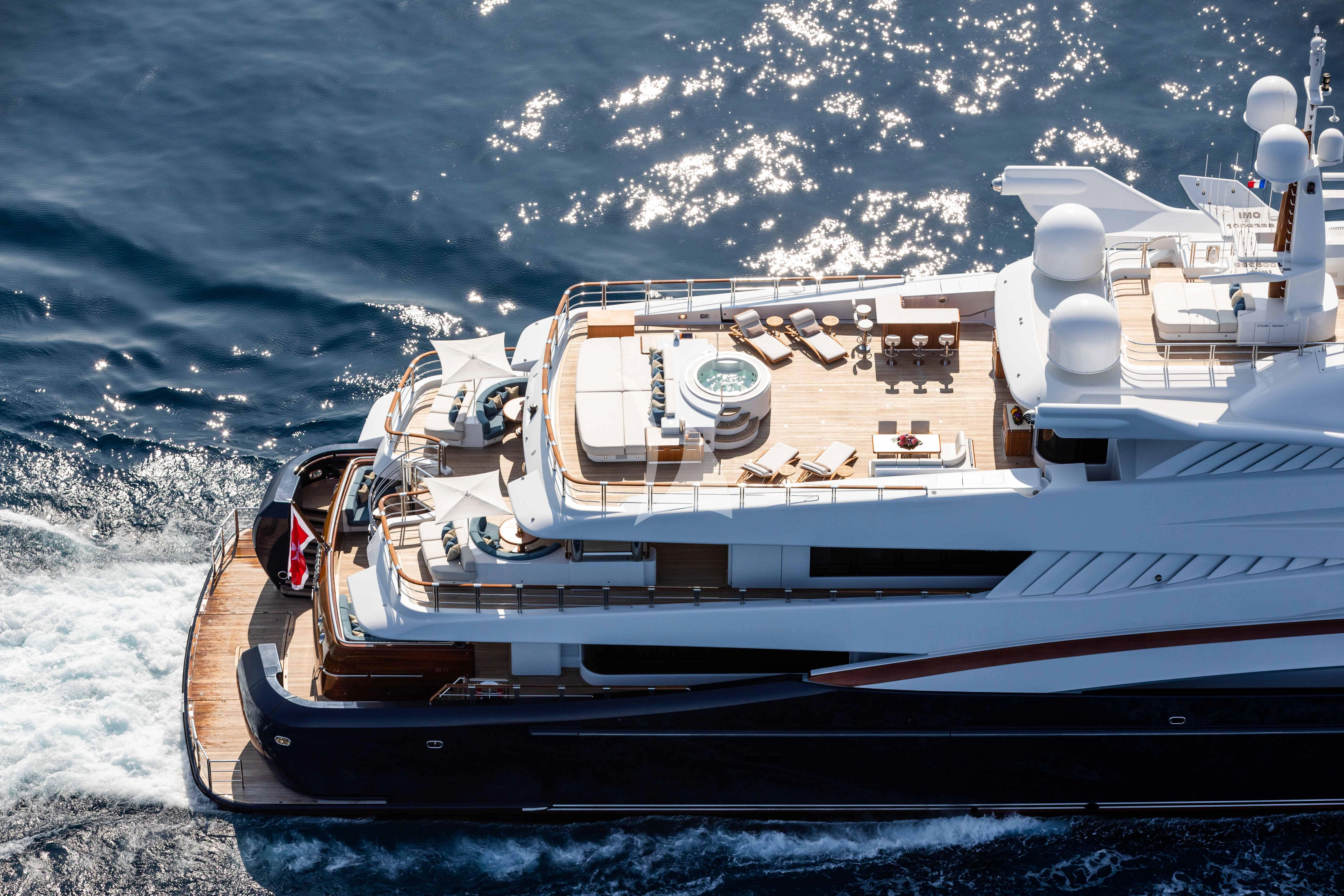a ship on the water aboard WHEELS Yacht for Sale