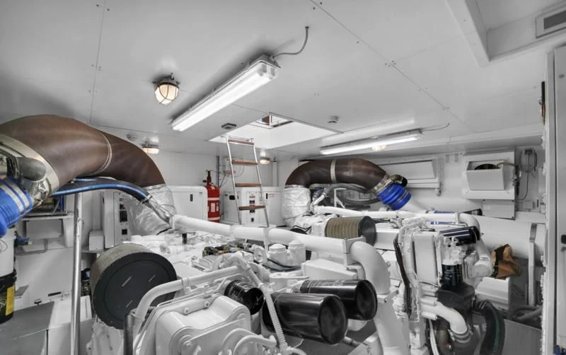 a room full of machinery aboard BON BON Yacht for Sale