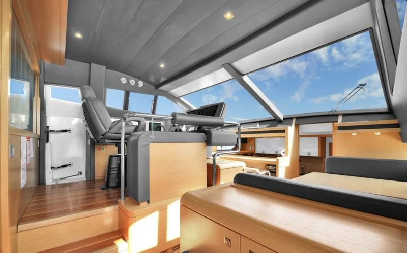 inside of a space ship aboard BON BON Yacht for Sale