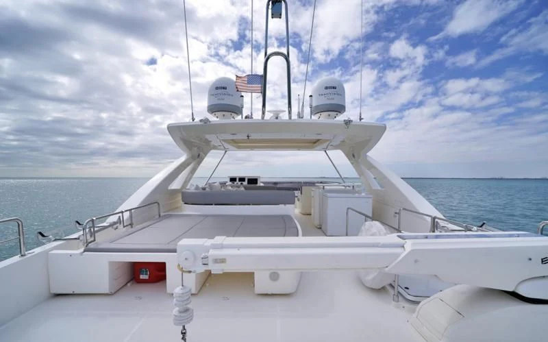 a white boat on the water aboard BON BON Yacht for Sale