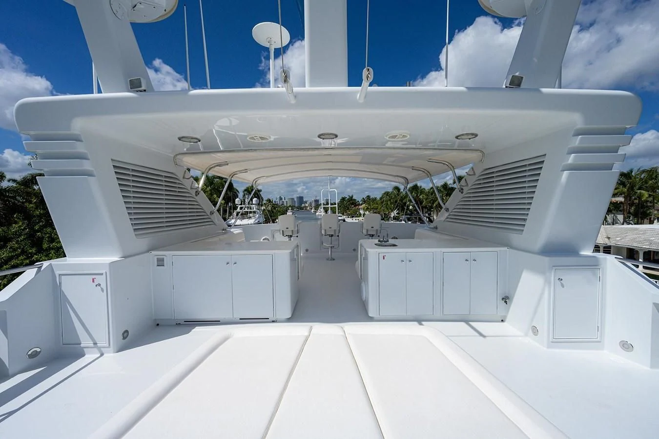 a large white building with a large glass roof aboard OUR WAY Yacht for Sale