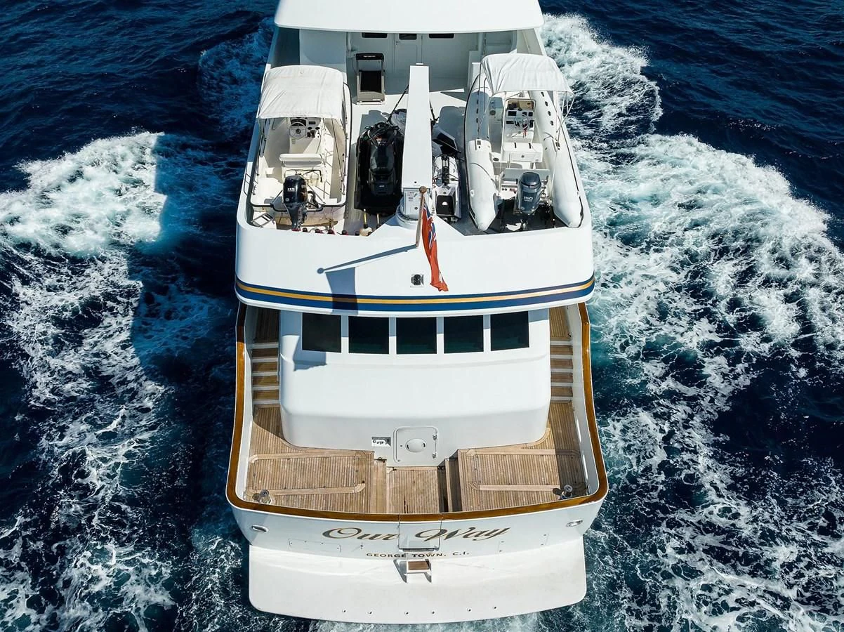 a space shuttle on a planet aboard OUR WAY Yacht for Sale