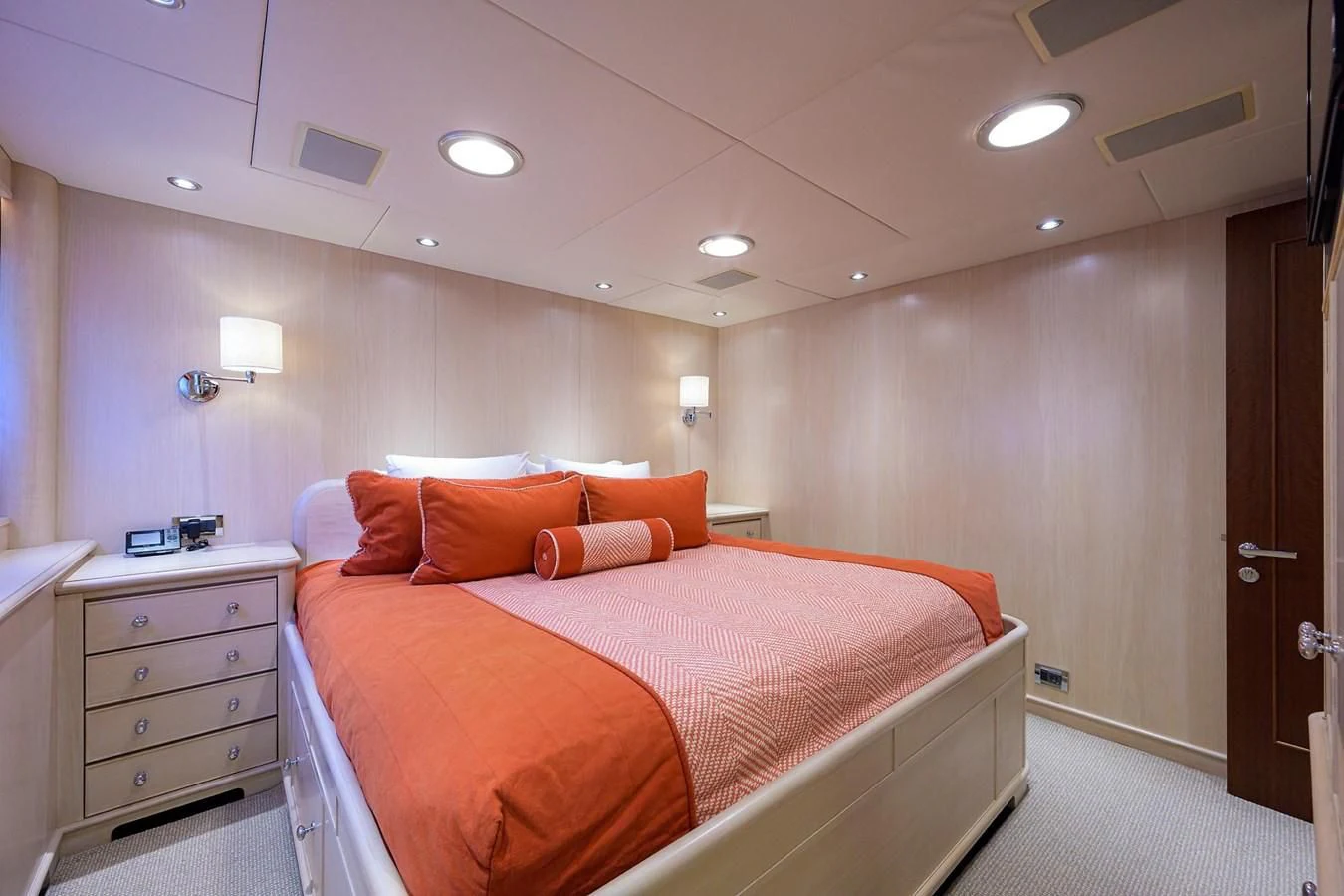 a bed in a room aboard OUR WAY Yacht for Sale