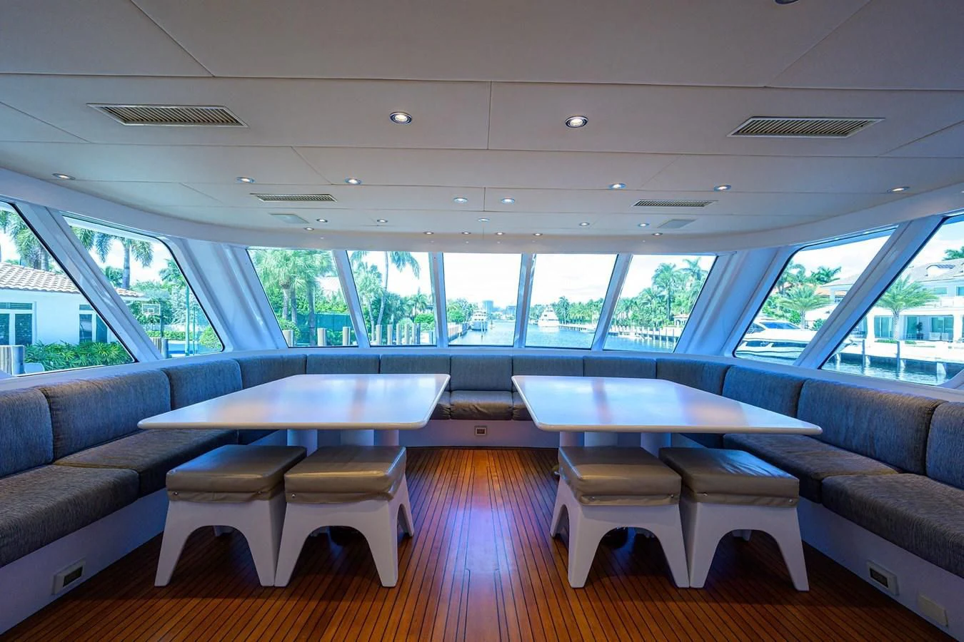 a room with a couch and a table aboard OUR WAY Yacht for Sale