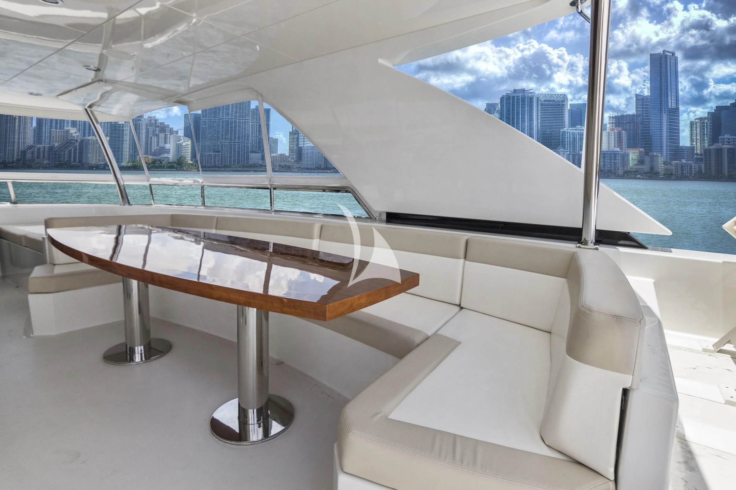 a table on a boat aboard OCEAN ROSE Yacht for Sale