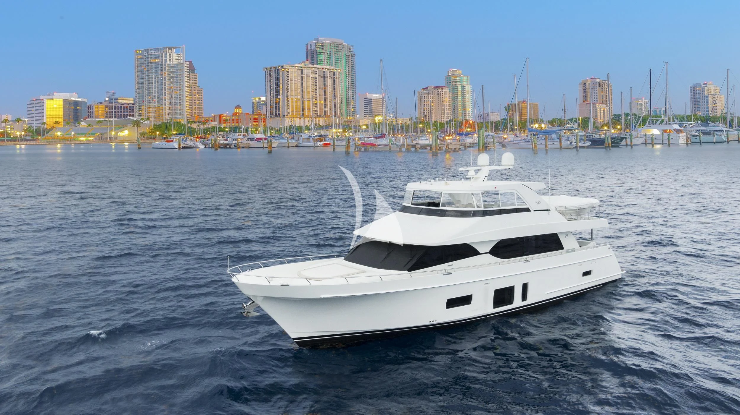 a white yacht in the water aboard OCEAN ROSE Yacht for Sale
