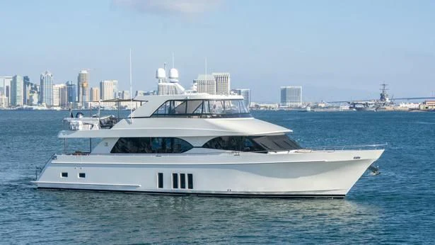 a white yacht in the water aboard OCEAN ROSE Yacht for Sale