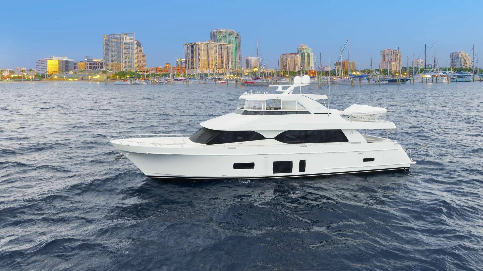 a white yacht in the water aboard OCEAN ROSE Yacht for Sale