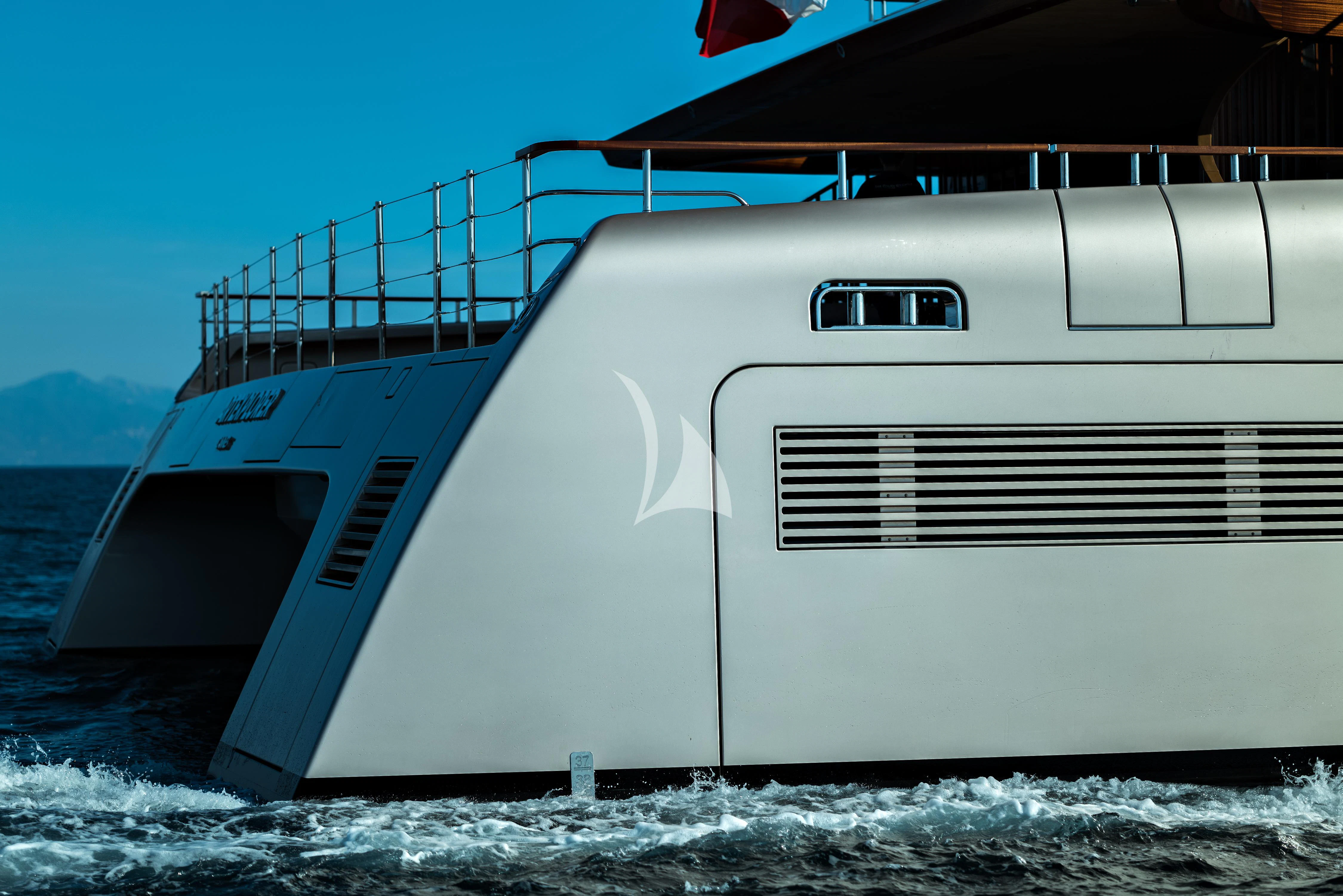 a large white boat in the water aboard ARTEXPLORER Yacht for Sale