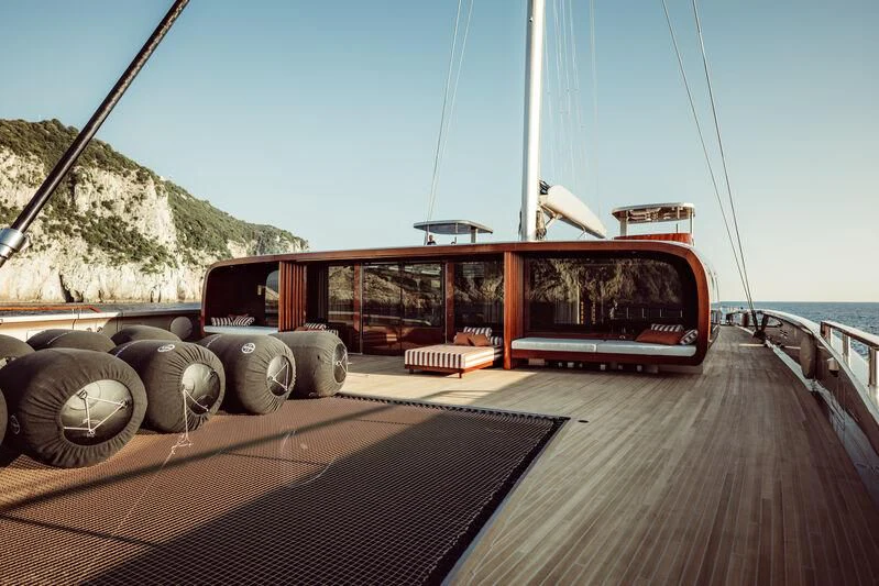 a boat on a trailer aboard ARTEXPLORER Yacht for Sale