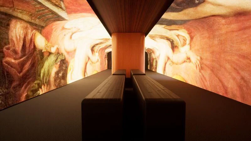 a room with a lamp and a bed aboard ARTEXPLORER Yacht for Sale