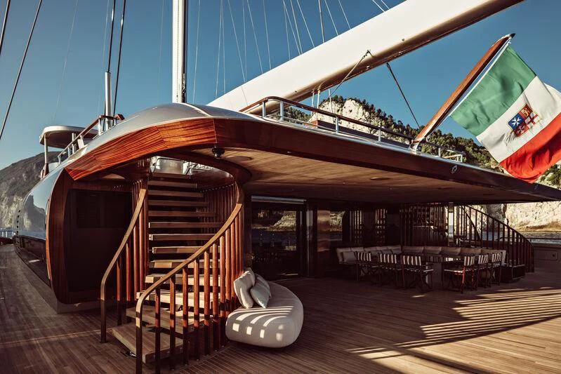 a boat on a deck aboard ARTEXPLORER Yacht for Sale
