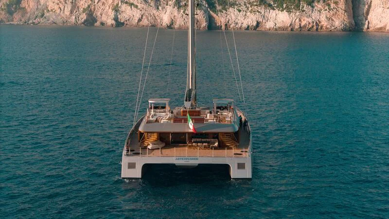 a boat in the water aboard ARTEXPLORER Yacht for Sale
